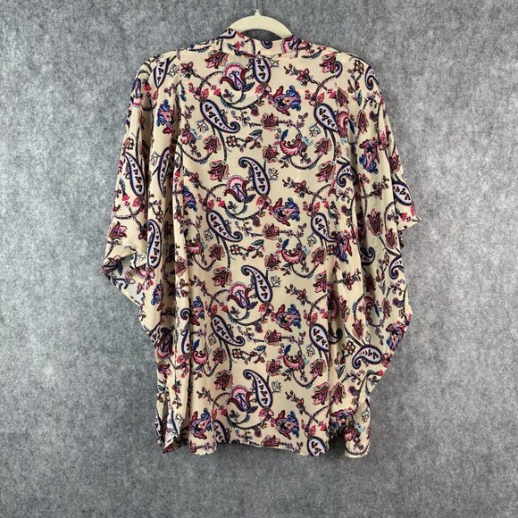 NWT Tolani Batwing Blouse Size S Cupro Paisley Floral Boho Chic Oversized - Picture 5 of 11